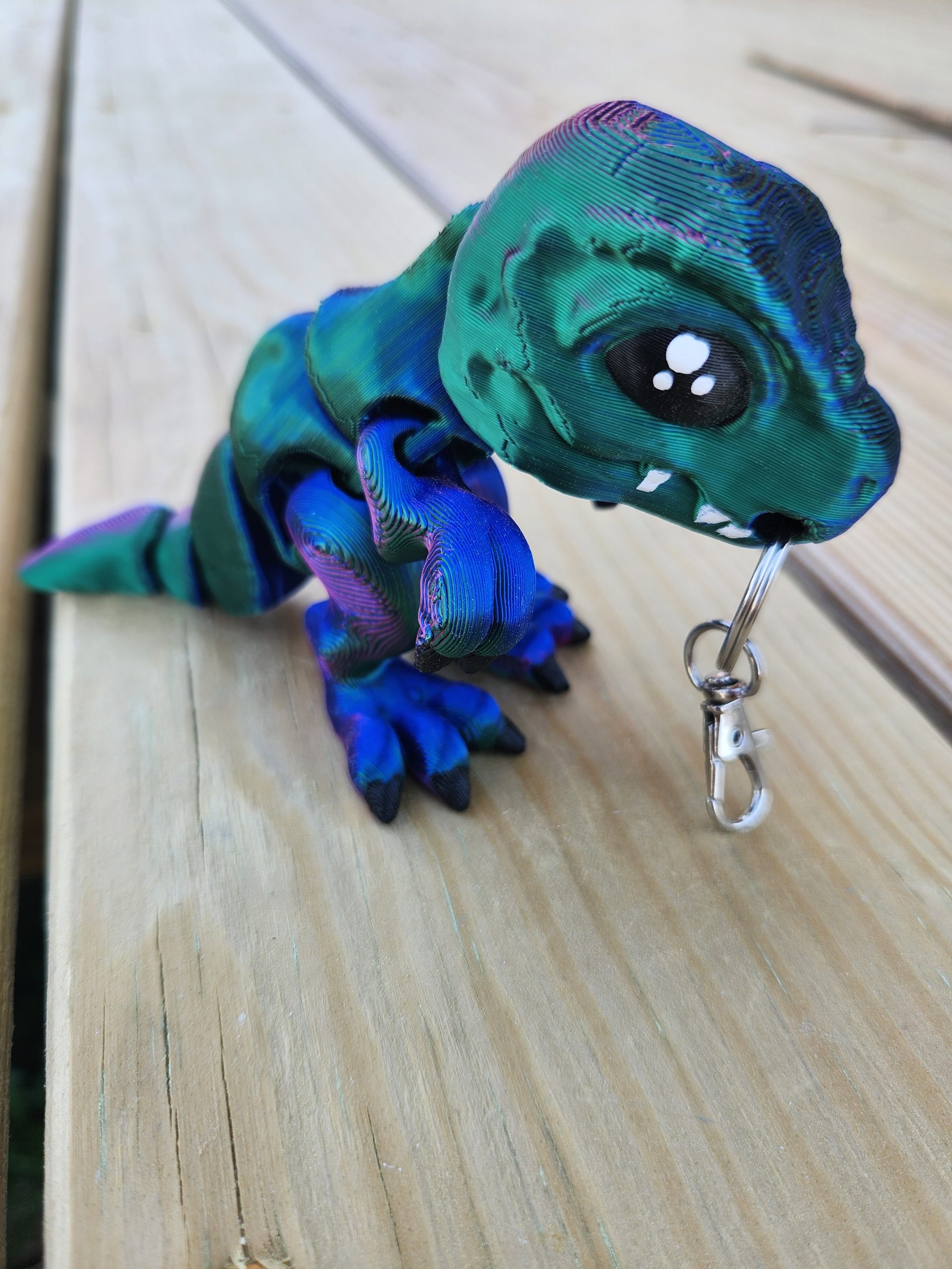 TRex Keyring Red Blue Green