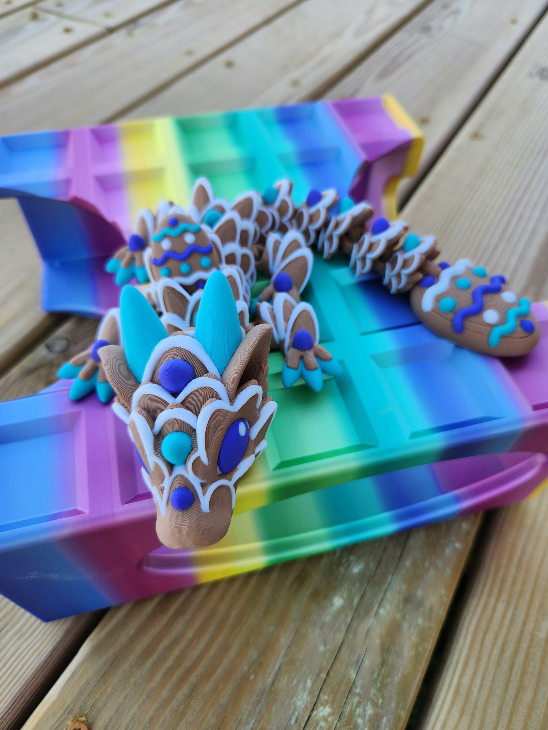 Baby Easter Cookie Purple Turquoise Up Close