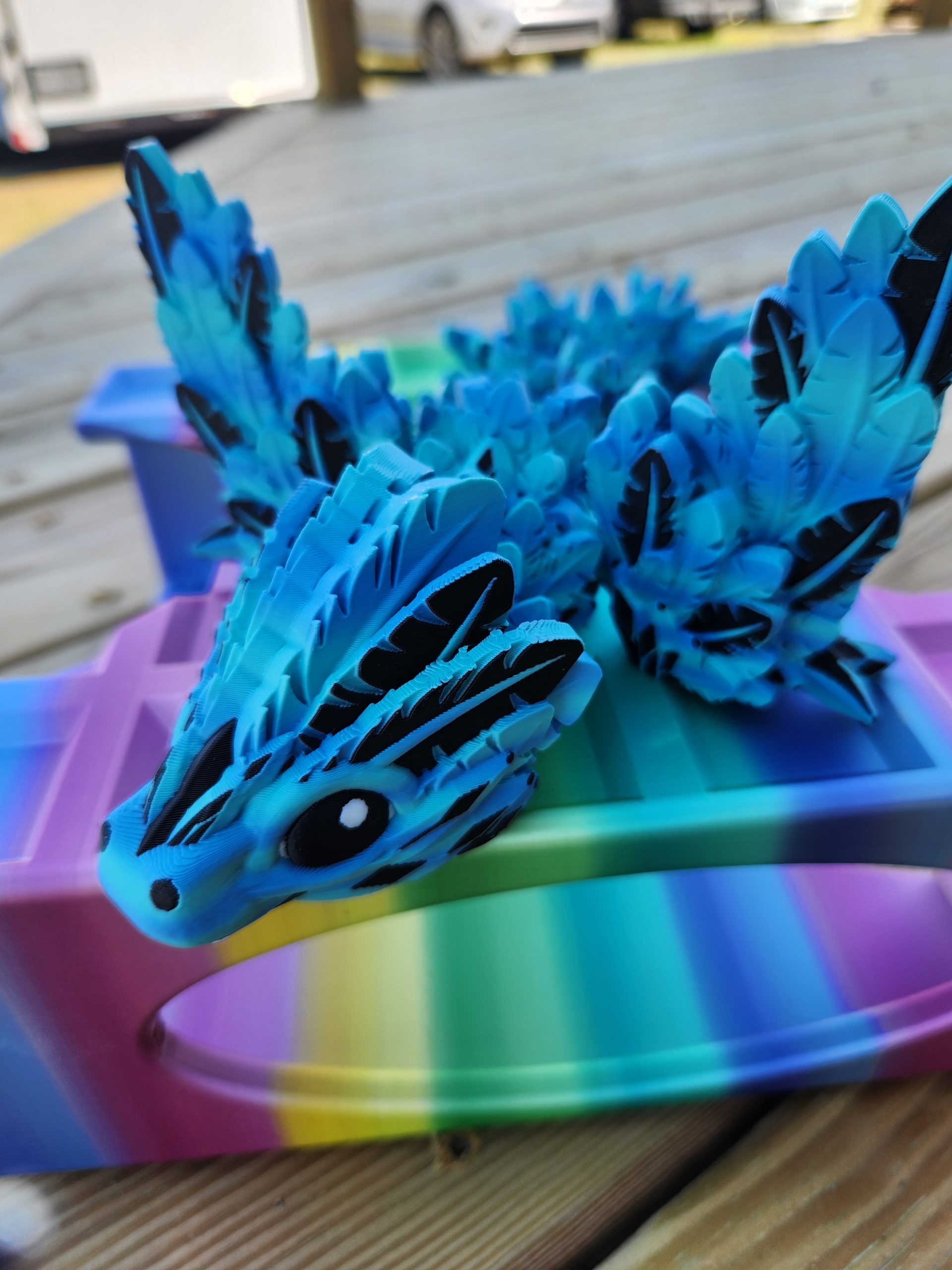 Baby Flying Serpent Custom Blue Black Up Close
