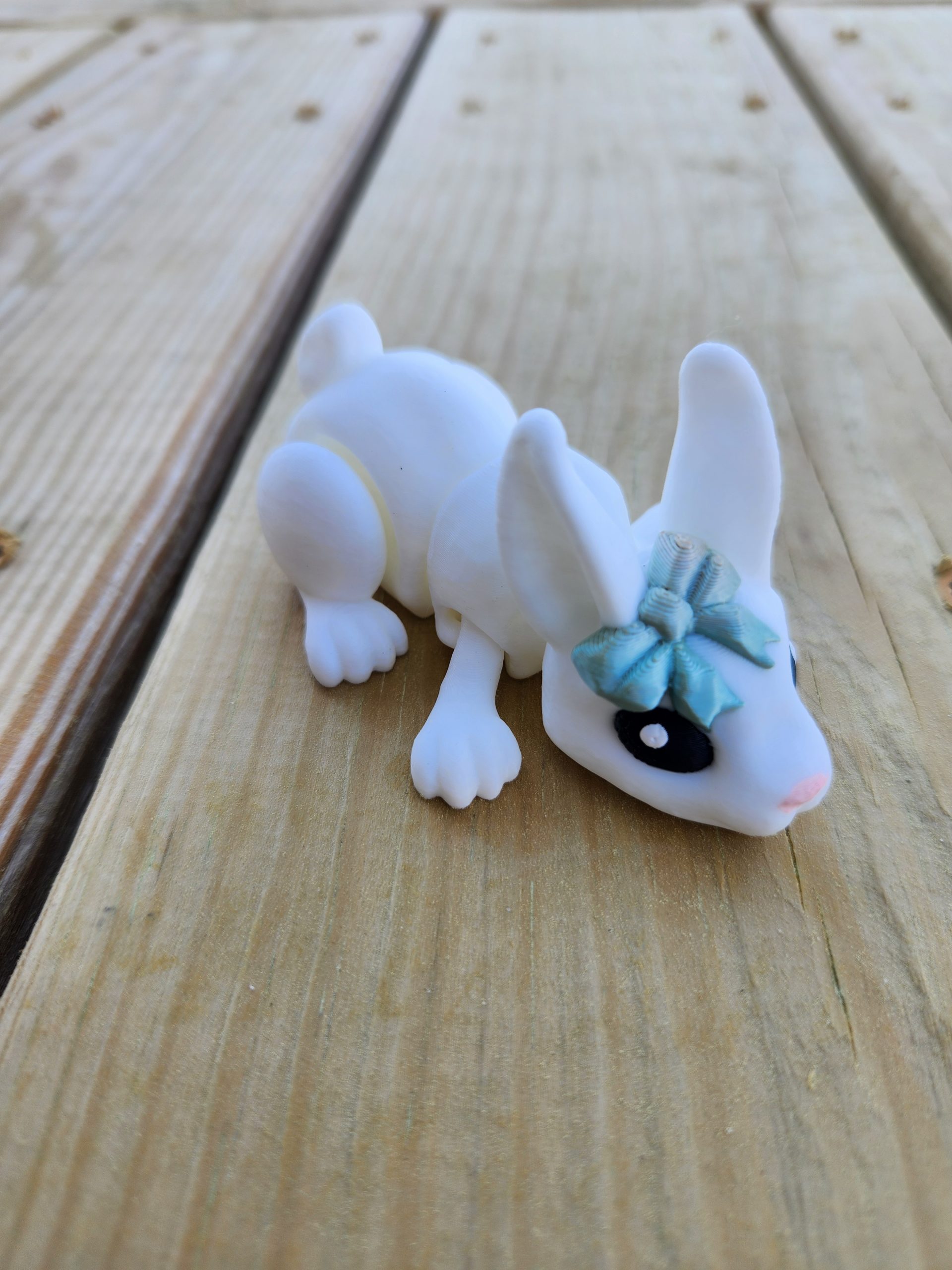 Tiny Bunny with Candy Rainbow Bow